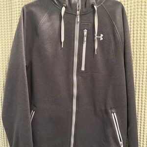 Under Armour Gray and Black Full-Zip Hoodie